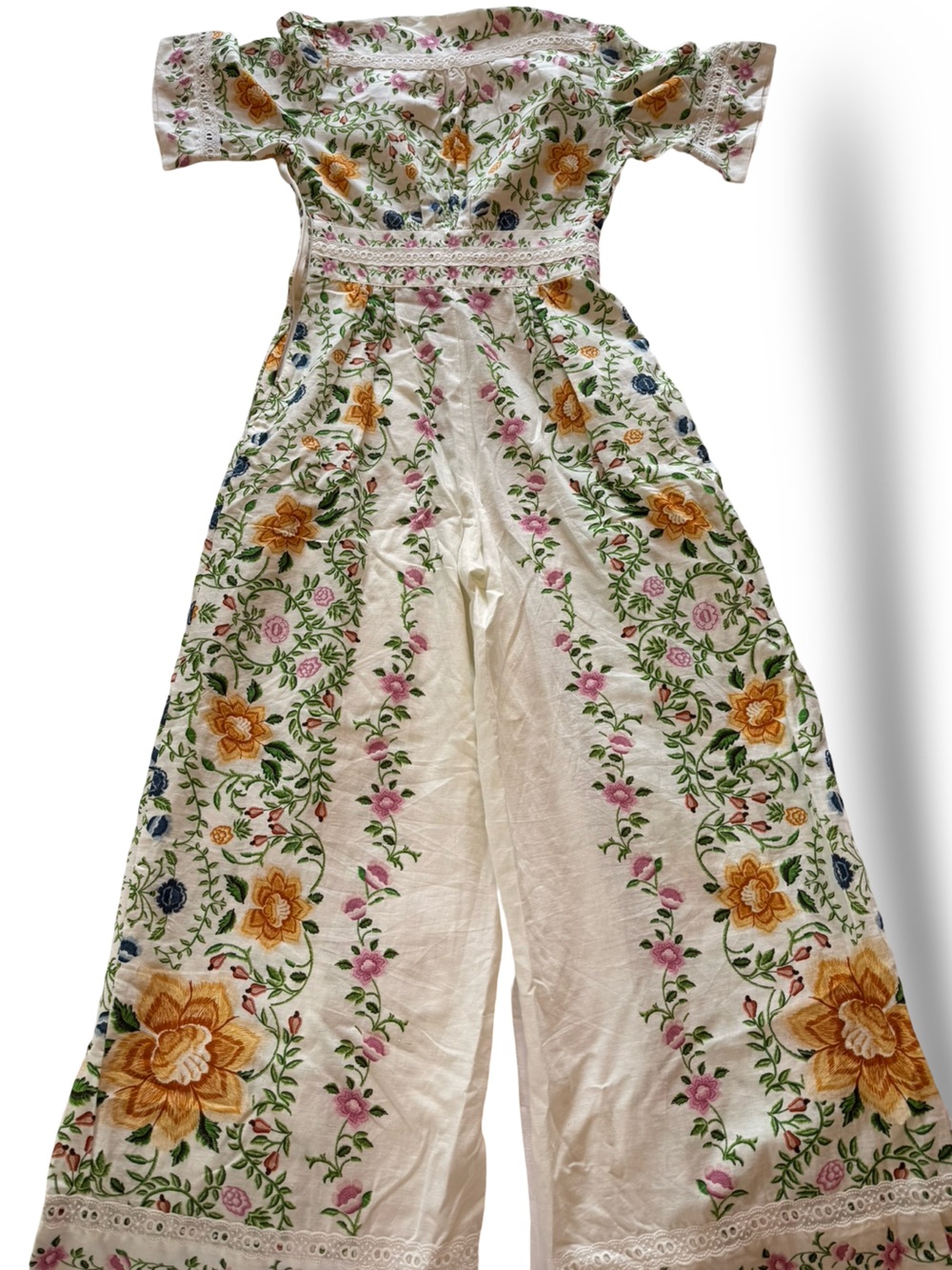FARM Rio Folk Floral Linen Blend Jumpsuit - Picture 5 of 8